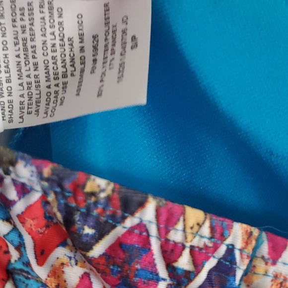 Lucky Brand Cafe Print Fringe Bandeau Bikini Top - Picture 8 of 8